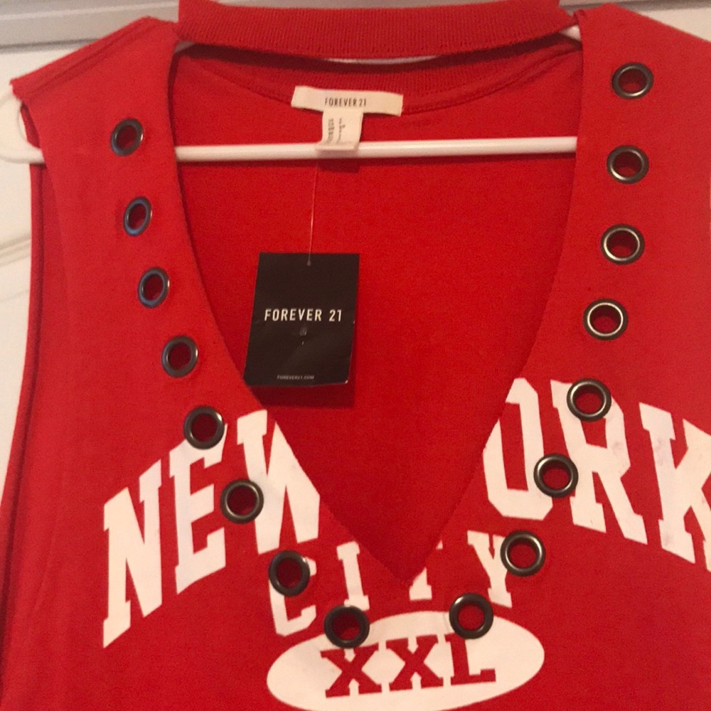 Red active wear shirt